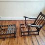 Ercol Windsor Easy Chair Model 445 1970s and footstool Image 2