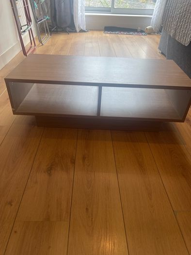 Wooden TV Stand Coffee Table with Storage Shelves