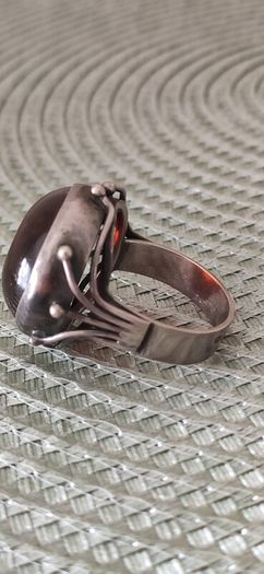 Rare Vintage Polish Rytosztuka Silver & Baltic Amber Ring