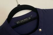 zara navy blouse