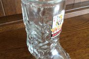 Glass boot beer glass Wild Jacks Florida Bar Mancave