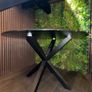 Black Glass Top Dining Table 120cm Image 3
