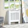 Freestanding Radiator Cover, Vertical Slatted MDF Slim Protective Cabinet Shelving for Radiator, 78L x 19W x 81H Image 2