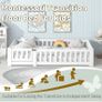 190x90 cm Toddler Floor Bed,3ft Montessori Floor Bed with Rails & Lockable Door,Single Children's Beds for Toddlers,Kids,Fall Protection Including Slatted Frame,White Solid Pine Image 3