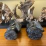 Antique Pair Ebony Tribal Heads Image 5