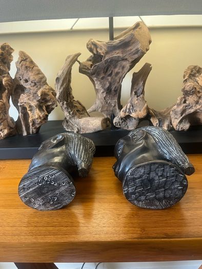 Antique Pair Ebony Tribal Heads
