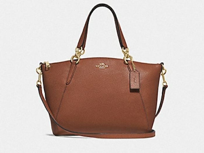 Coach Kelsie Satchel  in Pebble Leather Crossbody Bag Medium Size, colour caramel, cards, dust bag included.