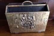Hammered Brass Magazine Box Rack