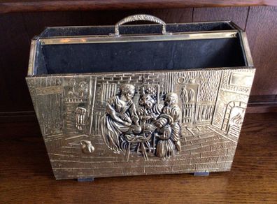 Hammered Brass Magazine Box Rack