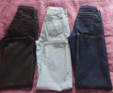 Bundle of 3 Primark Jeans - Size 10 Light Blue, Washed Black, Darker-Blue