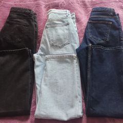 Bundle of 3 Primark Jeans - Size 10 Light Blue, Washed Black, Darker-Blue