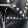 Faux women's black leather studded jacket Image 3
