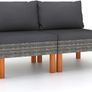 Set of 2 Garden Lounge Chairs Modular Poly Rattan Sofa Sections with Cushions Image 6