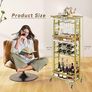 4-Tier Liquor Cabinet with wheels,Wine Rack Freestanding Floor, Bar Cart for Liquor Whiskey Wine,Versatile Wine Bottle Display Shelf,Mini Bar for Home Living Room,White Image 6