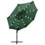 Cantilever Umbrella with Pole and LED Lights Green 300 cm Image 3