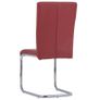 Cantilever Dining Chairs 6 pcs Bordeaux Red Faux Leather Image 5
