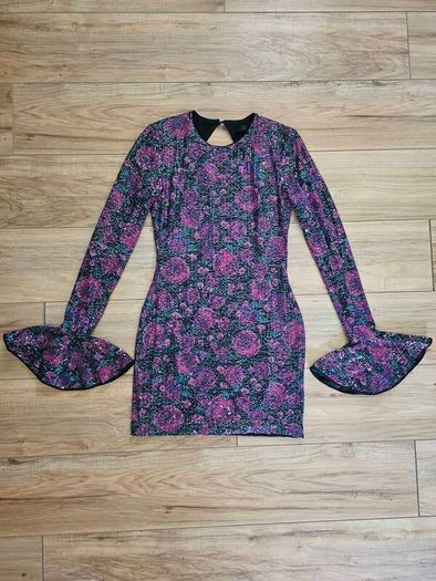Rotate Birger Christensen Sequin Floral Mini Dress