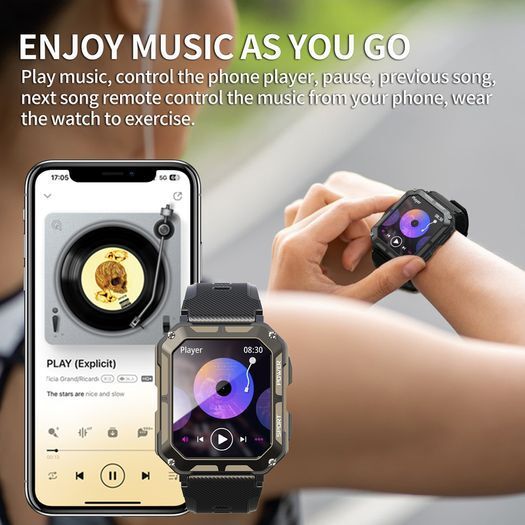 C20 Pro Smart Watch Men Voice Assistant BT Wireless Call Business Outdoor Sports