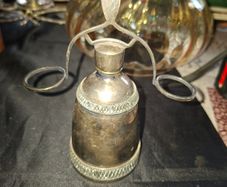 Antique Art Deco Silverplated Filigree Set Bottle
