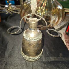 Antique Art Deco Silverplated Filigree Set Bottle