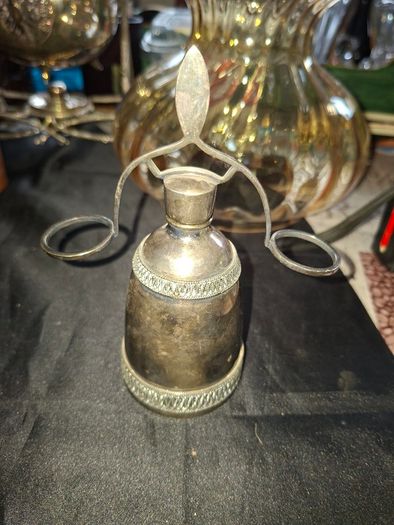 Antique Art Deco Silverplated Filigree Set Bottle