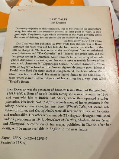 Isak Dinesen ( Karen Blixen)