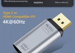 USB-C Thunderbolt 3 (Female) to DisplayPort (Male) 4K@60Hz Aluminum Alloy Adapter (Brand New/Warranty)
