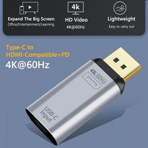 USB-C Thunderbolt 3 (Female) to DisplayPort (Male) 4K@60Hz Aluminum Alloy Adapter (Brand New/Warranty)