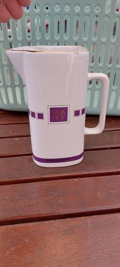Silk Cut Purple advertising, water jug ,collectors item,,little chip on rim overall good,see pictures for condition, collectors item,,sold as seen