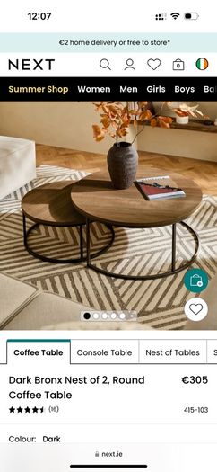 Matching Oak Effect TV Unit + Nest Coffee Tables