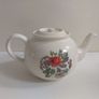 Lovely Country Style Red, White and Green Floral Teapot, Made in Romania Image 5