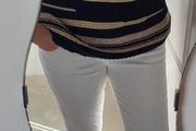 MADELEINE navy beige and gold knit Sz M (Fit 12-14UK) - Rrp 149 (New)