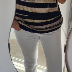 MADELEINE navy beige and gold knit Sz M (Fit 12-14UK) - Rrp 149 (New)