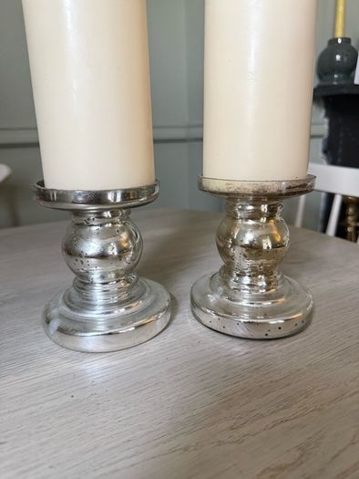 2 x pillar candle holders