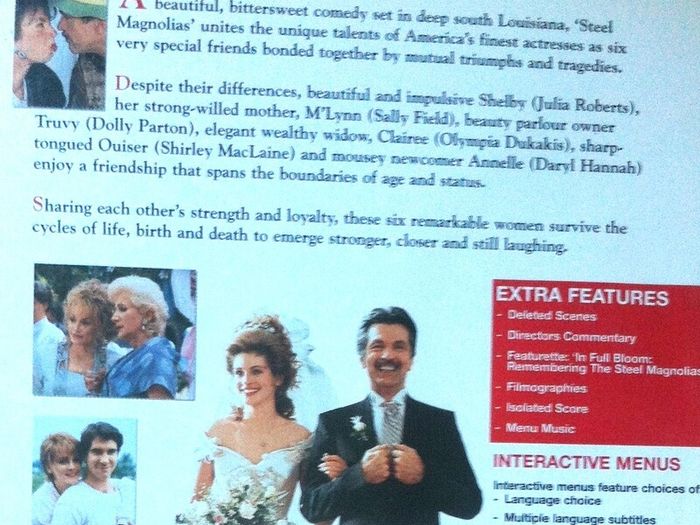 Steel Magnolias [1989] Julia Roberts, Sally Field, Shirley McClaine, Olympia Dukakis, Daryl Hannah & Tom Skerritt [Movie DVD]