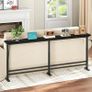 15 cm Slim Console Table, Height-Adjustable Behind Sofa Table, 180 cm Hallway Table, Narrow Long Sofa Table with Power Outlet, for Living Room, Hallway, Entryway, Black Image 2