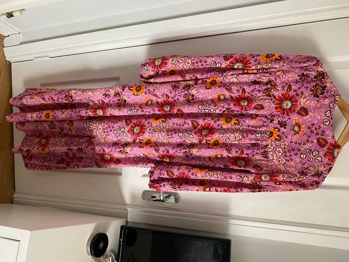 Ladies boho style pink floral dress