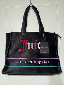 BNWT Juicy Couture Iris Large Velvet Tote Bag with Pouch