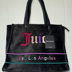 BNWT Juicy Couture Iris Large Velvet Tote Bag with Pouch