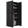 Shoe Cabinet High Gloss Black 80x39x178 cm Chipboard Image 3