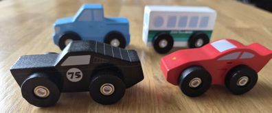Little Town Wooden toy vehicles X 4