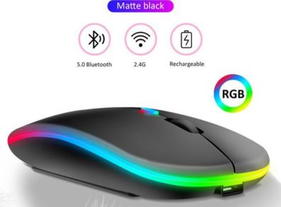 UltraSlim Wireless & Bluetooth Mouse (Rechargable) + charging cable + charging block with type c cable