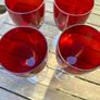 Ruby Red Wine Goblets With Clear 5 Bubble Stem - Set of 4 Image 9
