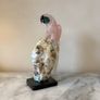 Hand-Carved Rose Quartz Parrot on Raw Amazonite & Crystal Matrix Base Image 7