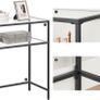 _Console table, side table with 2 shelves, tempered glass, storage shelf, metal frame, adjustable feet, for living room, hallway, black Image 4