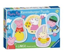 Peppa Pig - 4 Large Shaped Puzzles