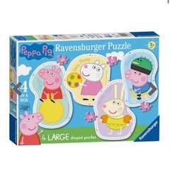 Peppa Pig - 4 Large Shaped Puzzles