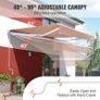 Manual Retractable Awning, 10 x 8 ft Outdoor Patio Awning Retractable Sun Shade, Water-Resistant Polyester Patio Door Window Awning Sunshade Shelter with Crank Handle for Backyard, Balcony Image 8