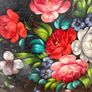 Vintage Zhostovo Hand-Painted Floral Metal Tray Image 2