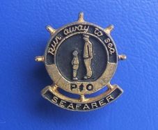 P&O SEAFARER (run away to sea) - a vintage child's souvenir/merchandise badge (1960s - 1980s)